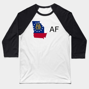 Georgia Flag State Outline AF (black) Baseball T-Shirt